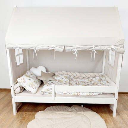 Pokrowiec z okienkami na łóżko domek